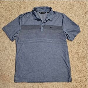 Travis Mathew Heathered Blue Short-Sleeve Polo